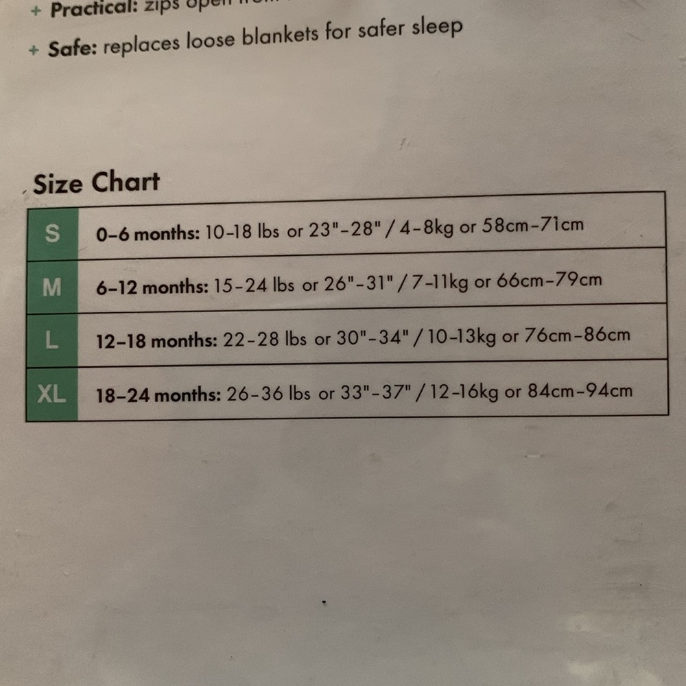 Aden and Anais sleeping bag. Small. White with pink stars - Picture 3 of 5